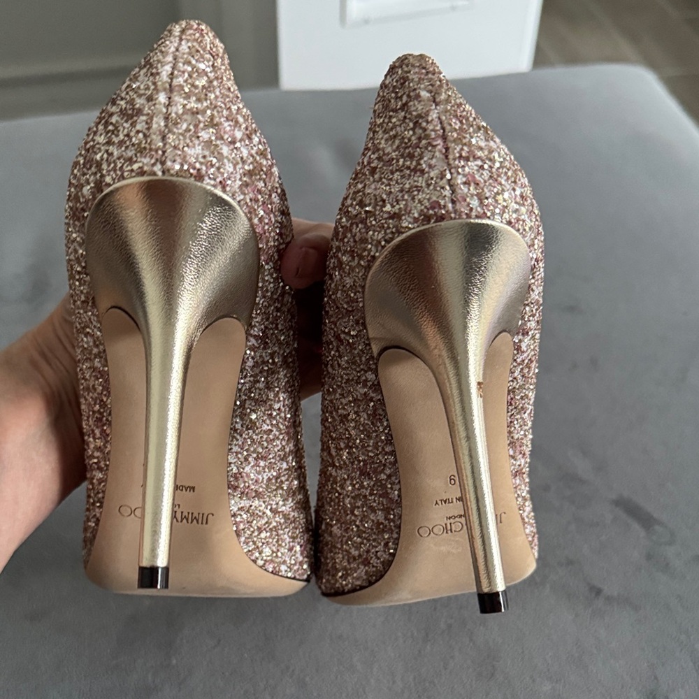 Jimmy Choo Sparkling Heels - Gold and Pink - Picture 3 of 7